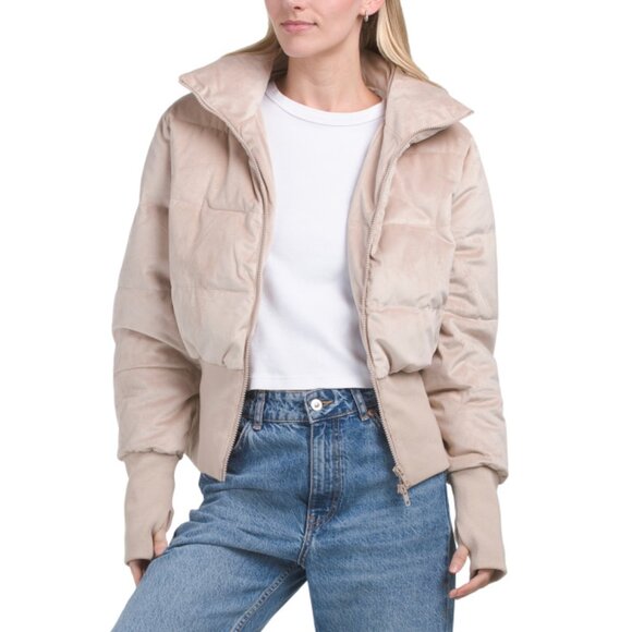 UNREAL FUR Taupe New Amsterdam Puffer Jacket - Picture 1 of 2